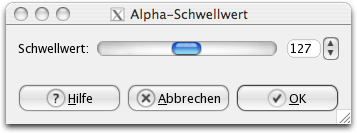 Der Alpha Schwellwert Dialog.